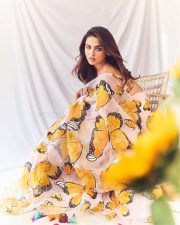 Charming Wamiqa Gabbi in a Light Pink Butterfly Lehenga at Bhool Chuk Maaf Movie Trailer Launch Photos 06