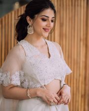 Cute Mehreen Pirzada in a White Lace Dress Pictures 03