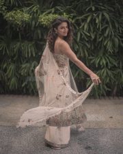 Enchanting Wamiqa Gabbi in an Ivory Tulle Anarkali Photos 06