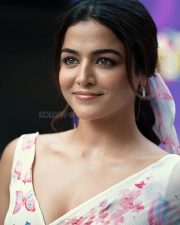 Engaging Actress Wamiqa Gabbi in a White Floral Saree Photos 01