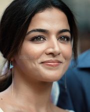 Engaging Actress Wamiqa Gabbi in a White Floral Saree Photos 04