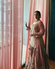 Heeramandi The Diamond Bazaar Actress Sonakshi Sinha in a Multi Colored Sharara Suit Photos 02