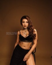 Hot Tejaswi Madivada Cleavage in a Black Lace Bralette and High Slit Skirt Photos 04 Hot Tejaswi Madivada Cleavage in a Black Lace Bralette and High Slit Skirt Photos 04
