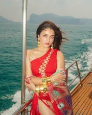 Hot Wamiqa Gabbi in a Red Swimsuit Bikini for Travel Leisure Magazine Photos 01