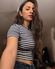 Project Love Actress Mahima Makwana in a Black and White Horizontal Striped Short Sleeved Crop Top with a High Waisted Blue Jeans Pictures 02 Project Love Actress Mahima Makwana in a Black and White Horizontal Striped Short Sleeved Crop Top with a High Waisted Blue Jeans Pictures 02