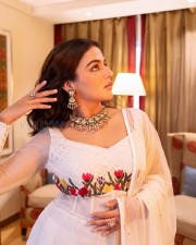 Punjabi Actress Wamiqa Gabbi in a White Anarkali Dress Pictures 01