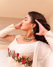 Punjabi Actress Wamiqa Gabbi in a White Anarkali Dress Pictures 02