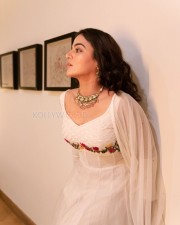 Punjabi Actress Wamiqa Gabbi in a White Anarkali Dress Pictures 03