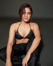 Ravishing Wamiqa Gabbi in a BLack Satin Lingerie and Cargo Trouser Photos 01