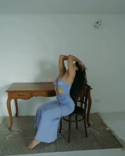 Seductively Hot Wamiqa Gabbi in a Light Blue Ruched Cutout Dress Pictures 03