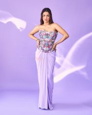 Sexy Wamiqa Gabbi in a Lavender Chrysalis Corset Saree Photos 06