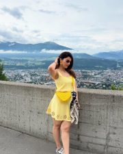 Stylish Mehreen Pirzada in a Yellow Outfit Photos 02