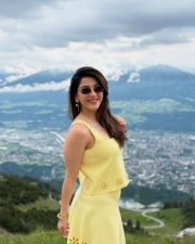 Stylish Mehreen Pirzada in a Yellow Outfit Photos 03