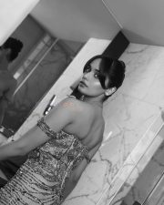 Tehran Actress Manushi Chhillar in a Sequin Off Shoulder Corset Style Maxi Dress Photos 08