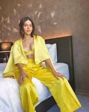 Actress Alaya F in a Yellow Satin Bralette Photos 02