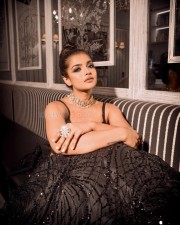 Actress Ashna Zaveri in a Black Glittering Dress Photos 02