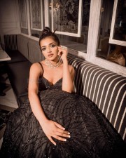 Actress Ashna Zaveri in a Black Glittering Dress Photos 03