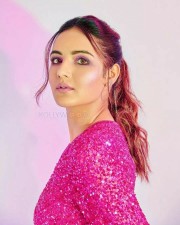 Actress Jasmin Bhasin in a Glittering Pink Dress Photos 01