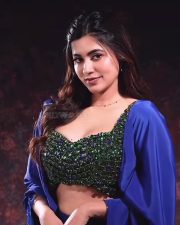Alluring Actress Anju Kurian in a Blue Saree with Green Jewelled Blouse Photos 01 Alluring Actress Anju Kurian in a Blue Saree with Green Jewelled Blouse Photos 01