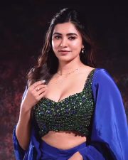 Alluring Actress Anju Kurian in a Blue Saree with Green Jewelled Blouse Photos 02 Alluring Actress Anju Kurian in a Blue Saree with Green Jewelled Blouse Photos 02
