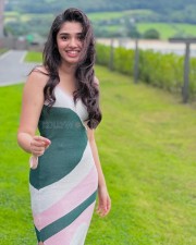 Beautiful Krithi Shetty in a Contrasting Knit Slit Cami Dress Photos 04