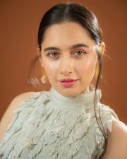 Beautiful Sanjeeda Shaikh in a Halter Neck Green Dress Pictures 02