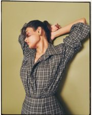 Casual Actress Shalini Pandey in a gray checkered shirt Photos 02