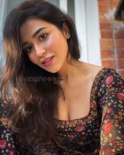 Charming Actress Priyanka Jawalkar in a Dark Floral Anarkali Photos 01