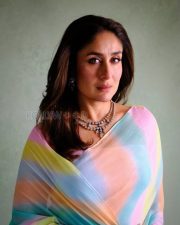 Elegant Actress Kareena Kapoor in a Pastel Rainbow Ombre Organza Saree Diamond Necklace Photos 01 Elegant Actress Kareena Kapoor in a Pastel Rainbow Ombre Organza Saree Diamond Necklace Photos 01