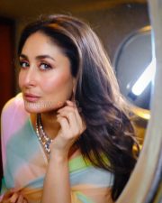 Elegant Actress Kareena Kapoor in a Pastel Rainbow Ombre Organza Saree Diamond Necklace Photos 02 Elegant Actress Kareena Kapoor in a Pastel Rainbow Ombre Organza Saree Diamond Necklace Photos 02