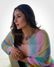 Elegant Actress Kareena Kapoor in a Pastel Rainbow Ombre Organza Saree Diamond Necklace Photos 05 Elegant Actress Kareena Kapoor in a Pastel Rainbow Ombre Organza Saree Diamond Necklace Photos 05