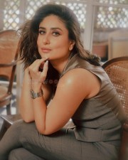 Elegant Kareena Kapoor in a Chic Brown Waistcoat and Pant Photos 01