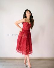 Enchanting Actress Krithi Shetty in a Red Lace Strapless Corset Midi Gown Photos 02 Enchanting Actress Krithi Shetty in a Red Lace Strapless Corset Midi Gown Photos 02