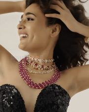 Glamorous Shalini Pandey in a Black Sequinned Strapless Swimsuit Bikini Pictures 01
