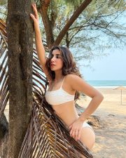 Hot Parul Gulati in a White Two Piece Bikini at Goa Beach Photos 04