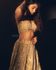 Love Insurance Kompany Heroine Krithi Shetty in a Golden Yellow Lehenga with a Sleeveless Embroidered Blouse and Floor Length Skirt Photos 03