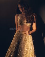Love Insurance Kompany Heroine Krithi Shetty in a Golden Yellow Lehenga with a Sleeveless Embroidered Blouse and Floor Length Skirt Photos 04