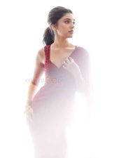 Love Insurance Kompany Heroine Krithi Shetty in a Red Saree with Sleeveless Blouse Photos 05