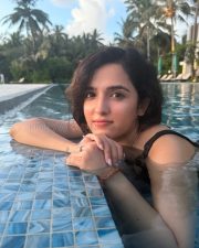 Luminous Actress Shirley Setiya in a Black Swimsuit Photos 01