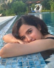 Luminous Actress Shirley Setiya in a Black Swimsuit Photos 02