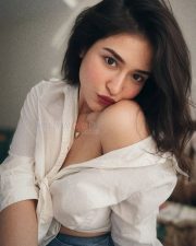 Mad Square Actress Priyanka Jawalkar in a White Short and Denim Pant Casual Photos 03