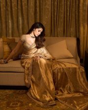 Mesmerizing Krithi Shetty in a Golden Saree with a Designer Saree Photos 03