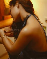 Sensual Actress Shalini Pandey in a Blue Satin Lace Slip Dress Photos 02