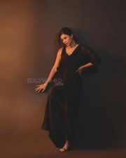 Sexy Anju Kurian in a Black Maxi Dress Photos 02