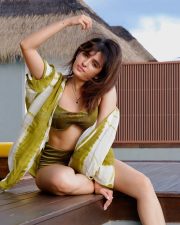 Singer and Actress Shirley Setia in an Olive Green Two Piece Swimsuit Photos 01