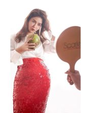 Stunning Priyanka Jawalkar in a White and Red Dress Pictures 03