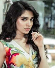 Stylish Telugu Beauty Krithi Shetty in a Multicolor Floral Cut Out Jumpsuit Photos 04