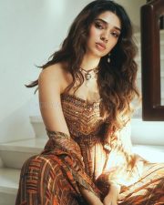 Talented Krithi Shetty in a Strapless Bustier Corset with a Matching Wide Leg Palazzo Trousers Photos 02