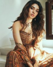 Talented Krithi Shetty in a Strapless Bustier Corset with a Matching Wide Leg Palazzo Trousers Photos 02