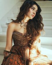 Talented Krithi Shetty in a Strapless Bustier Corset with a Matching Wide Leg Palazzo Trousers Photos 03